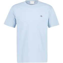 GANT Herren T-Shirt - REGULAR SHIELD, Rundhals, kurzarm, Baumwolle, Stickerei Blau (Fresh Blue) / L