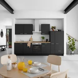 Küchenblock Touch Low m. Geräten Schwarz