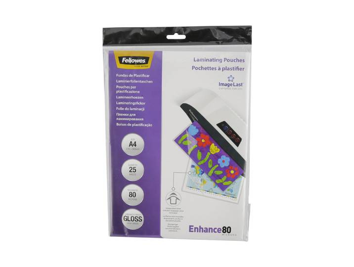 Fellowes Laminiertasche A4 glanz 80my 25 Stück