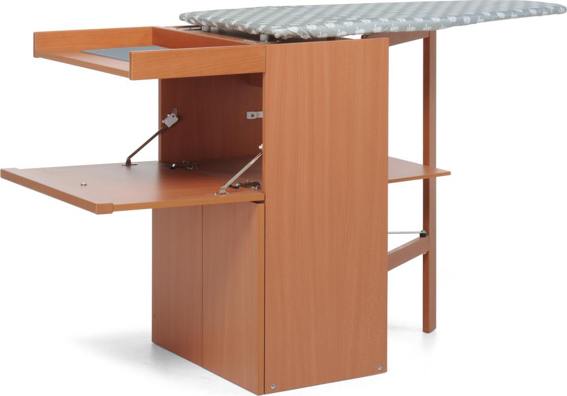 Foppapedretti LoStiro, Bügelbrett in Originalgröße, Aluminium, Baumwolle, Polyester, Trocken- & Dampfbügeleisen, Holz, Einfarbig, Grau, Weiß