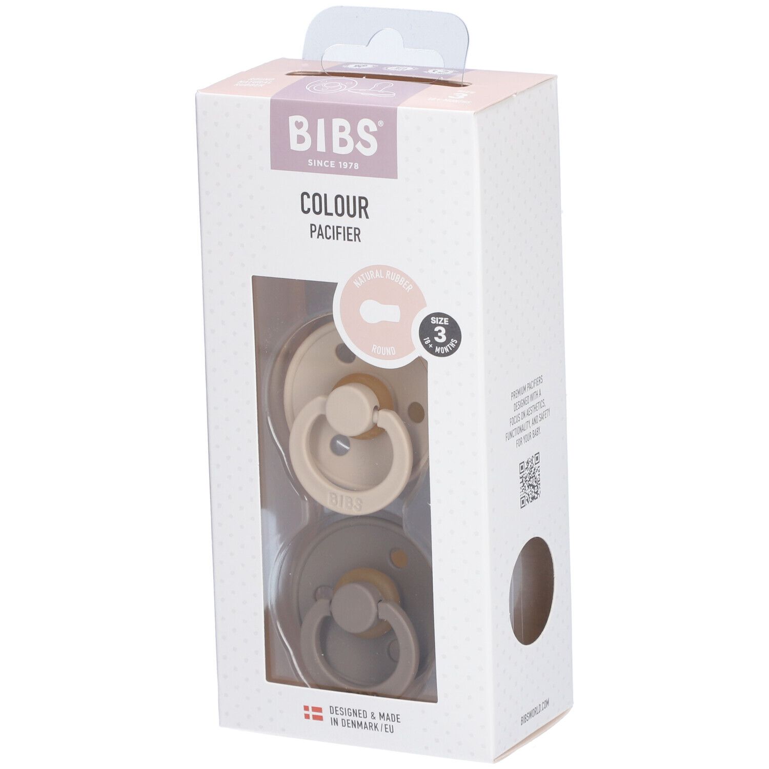 Bibs Fopspeen Vanilla/Dark Oak Duo 18m+ 2 St Schnuller