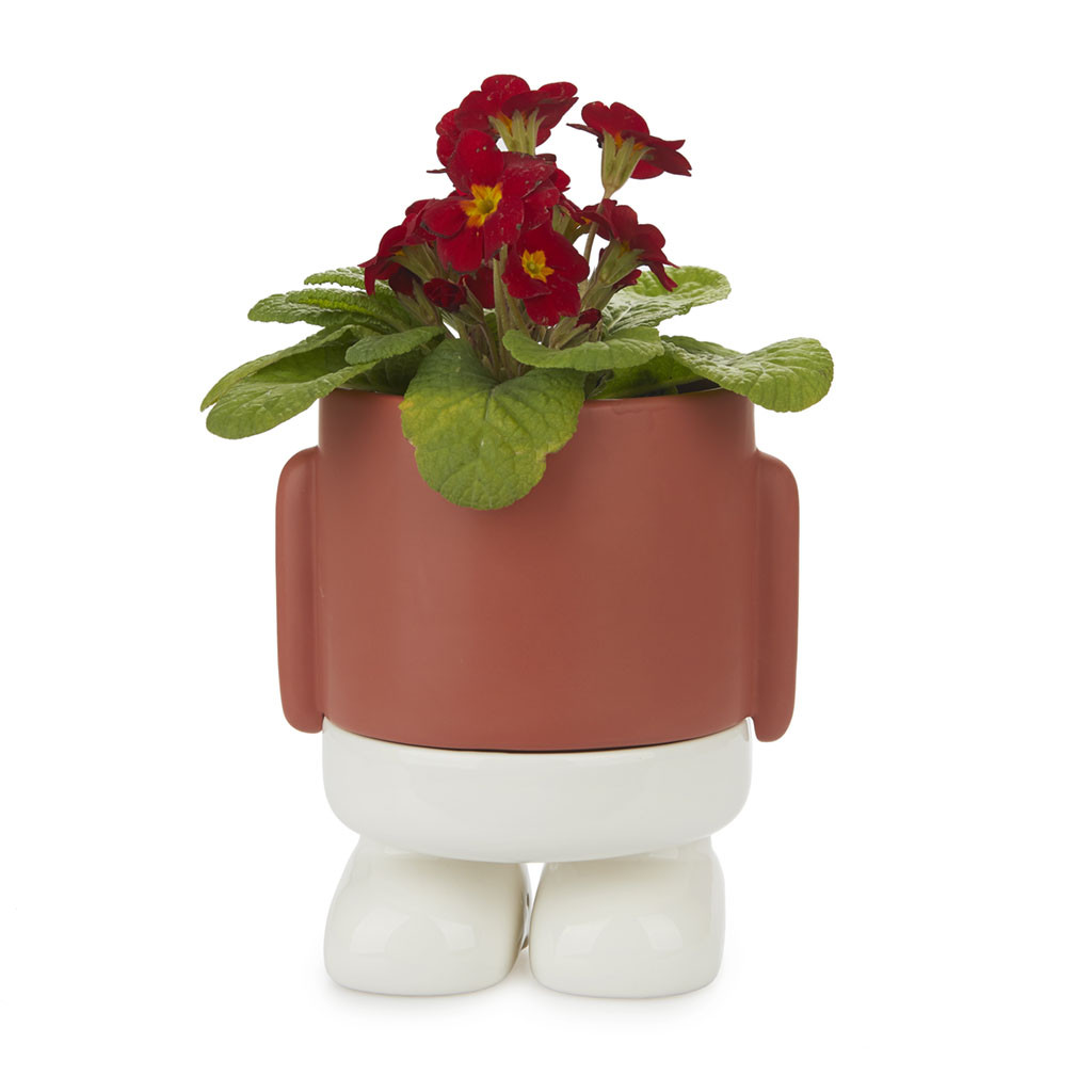 Balvi keramische bloempot Mr. Standy, rood