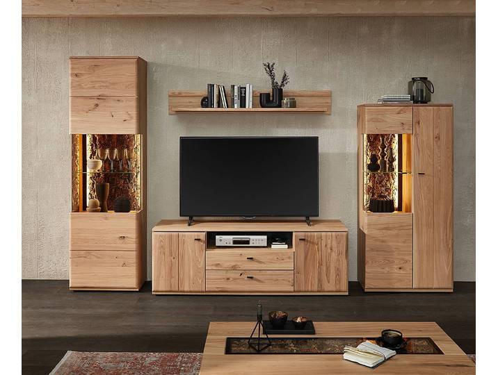 Highboard Cuito 75 x 163 x 40cm Glastür links Braun