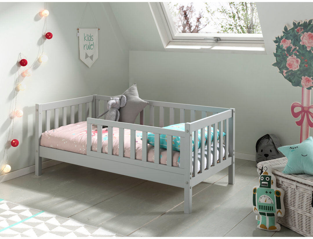 Vipack Cot Bed / Toddler (70 x 140cm) Bed Frame Grey UK Toddler - DE 70 x 140 cm