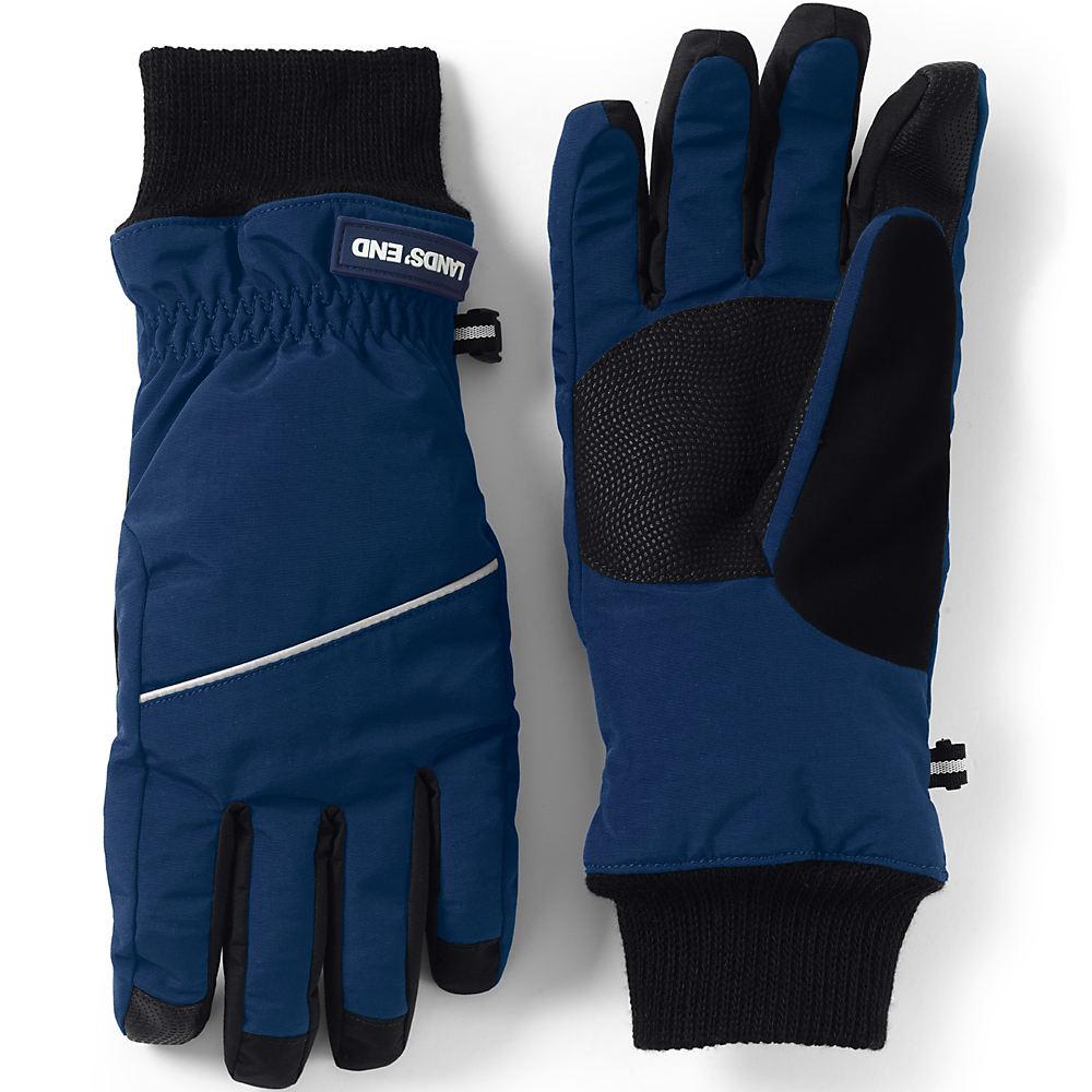 Wasserdichte Handschuhe, Damen, size: regular, Blau, Nylon, by Lands' End