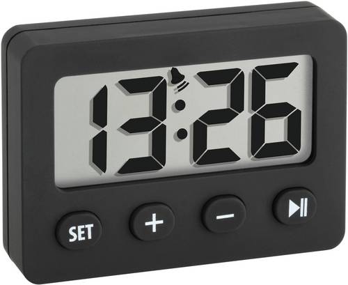 TFA Dostmann 60-2014-01 Quarz Wecker Schwarz Alarmzeiten 1