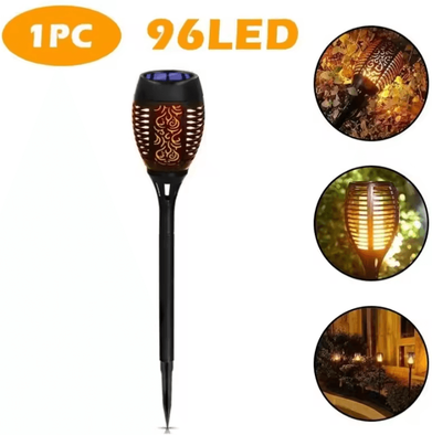 Uplift Curations 12LED Solar Flame Torch Lights Waterproof Flickering Garden & Pathway Outdoor Solar Lamps 96led 1