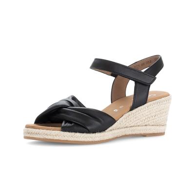 Keilsandalette GABOR "Keilsandalette", Damen, Gr. 37,5, schwarz, Schuhe