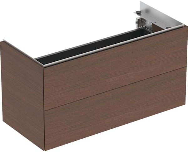 One Geberit 500385001 2 tiroirs, 89,4x46,5x39,6cm, placage bois véritable noyer américain