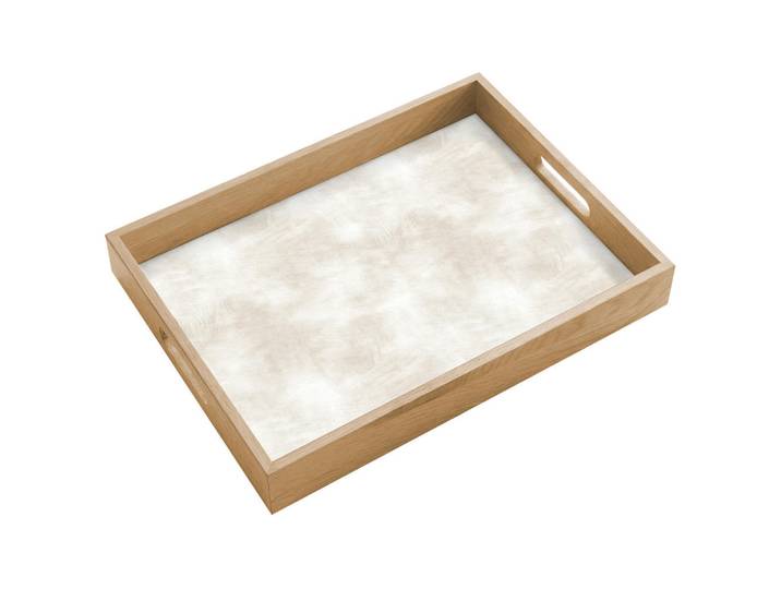 OnlyWow Tablett Dezent - Textur - Beige 40x30 cm, Creme, Holz, Echtholz,Eiche, Rechteckig, 40x5x5 cm, Geschirr, Tischkultur & Serviergeschirr, Tabletts