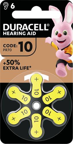 Duracell Hörgerätebatterie ZA10 1.45V 6 St. 100 mAh Zink-Luft