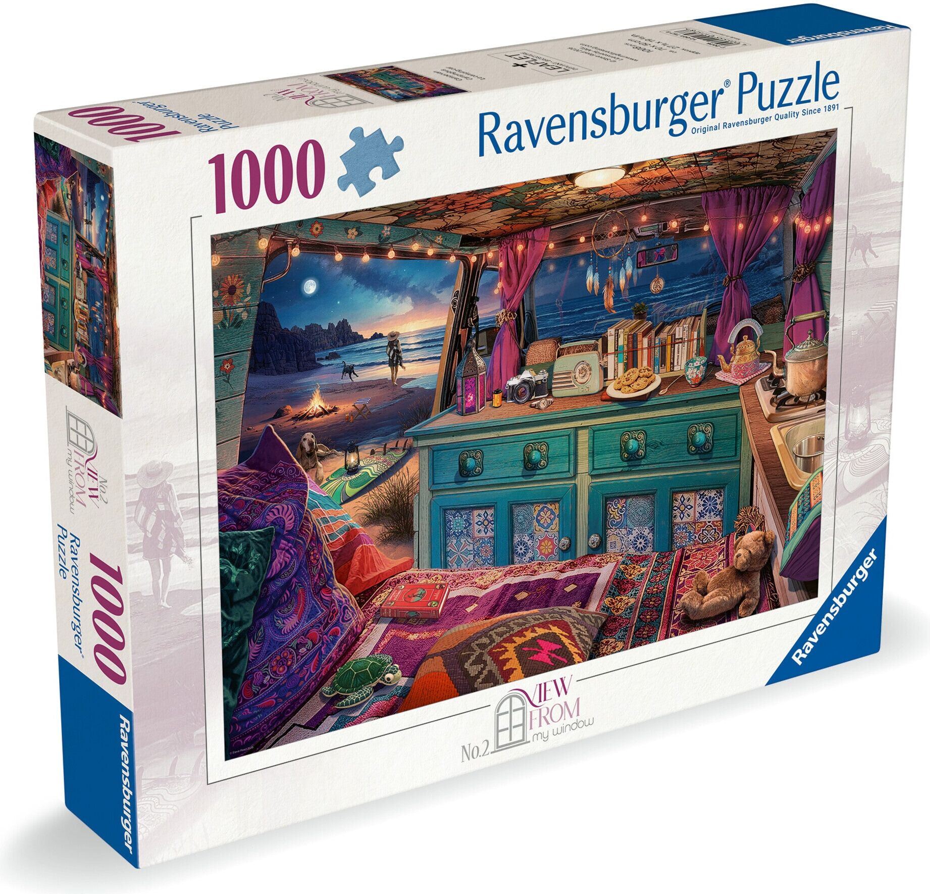 Ravensburger View from My Window No. 2 Camper Van 1000 Piece Jigsaw Puzzle for Adults, 70 x 50 cm, Artwork by Steve Read