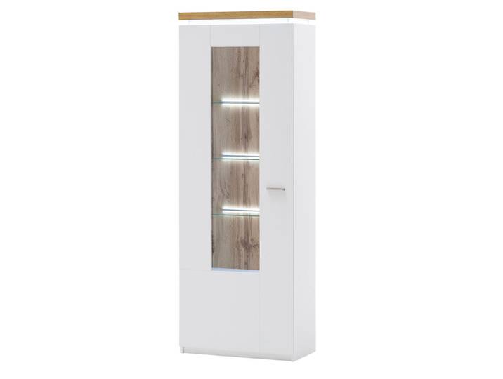 Vitrine AARON weiß/ braun