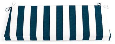 "48"" X 18"" Replacement Bench Cushion - Piped, Piped/Awning Striped Neptune - Grandin Road"
