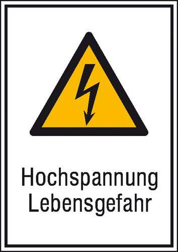 Warn-Kombischild Achtung Kunststoff (B x H) 262mm x 371mm ISO 7010 1St.