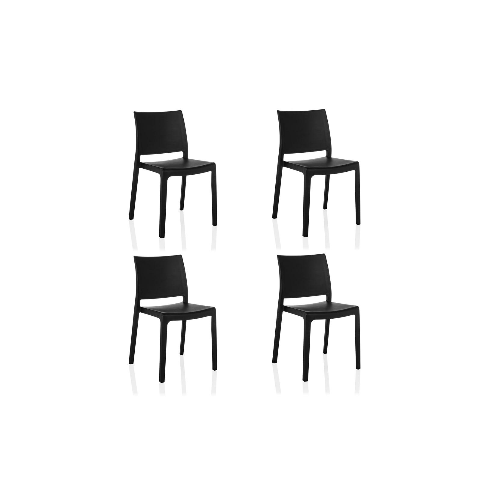 hjh LIVING Outdoor Stuhl 4er Pack T37 V 4 Kunststoff ohne Armlehnen