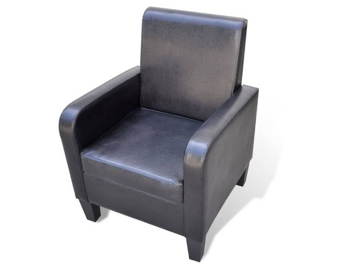 Fauteuil - - Similicuir Noir - 1 place - Design Contemporain - Confort Ergonomique