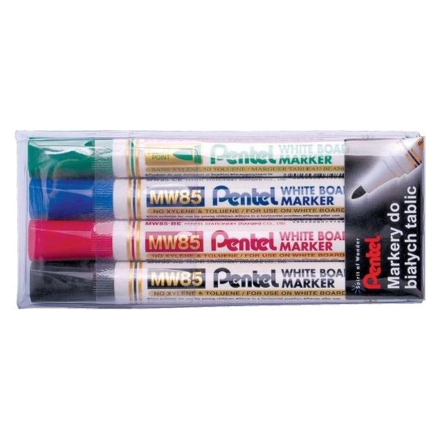 Allboards Pentel MW85 zestaw 4 sztuk kolorowych markerów (4x) (MW85-4W)