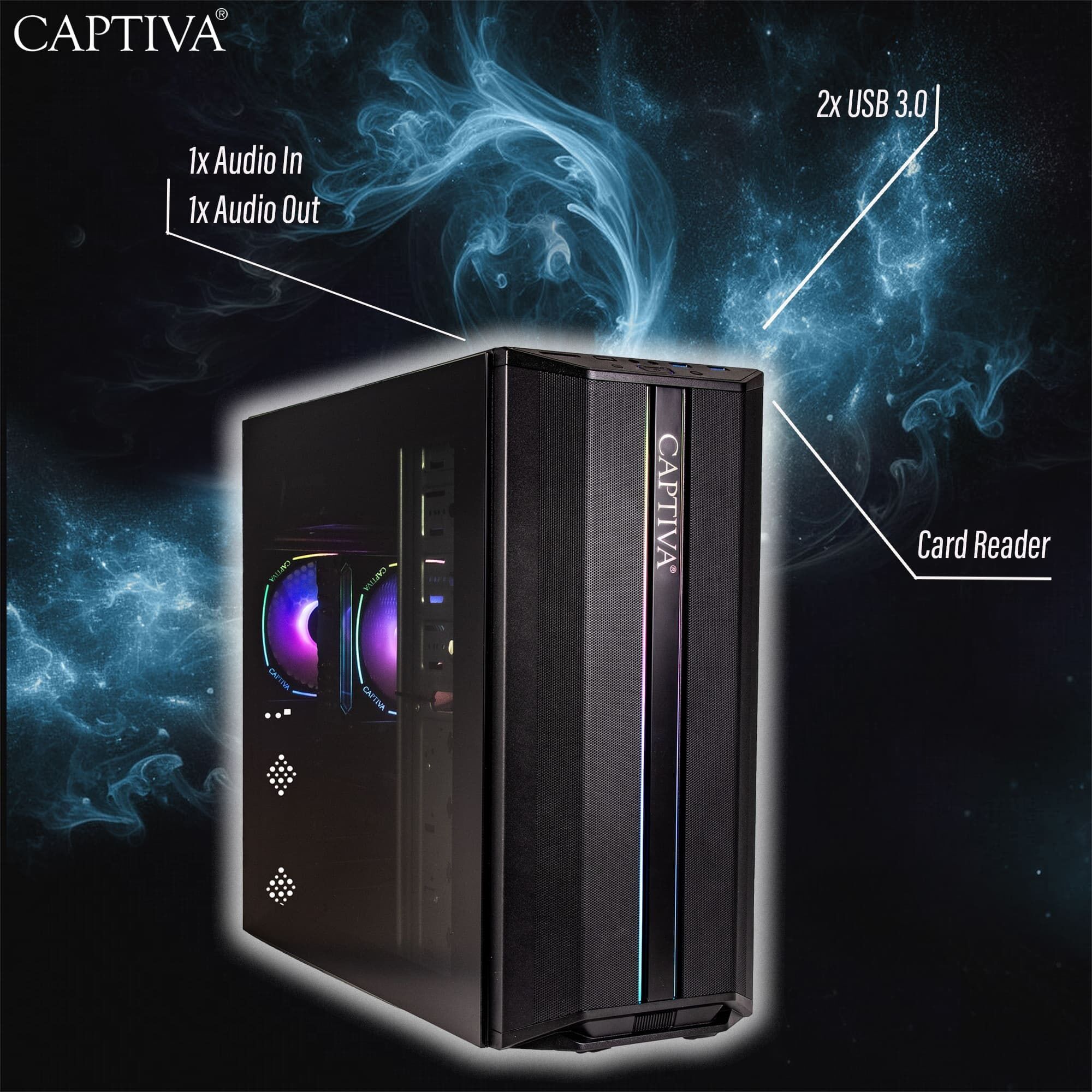 CAPTIVA Gaming-PC "Entry Gaming R10-1573", schwarz, ohne Betriebssystem, Arc™ B580, 32 GB RAM 1.000 GB SSD, Desktop-PCs, Gaming-PC