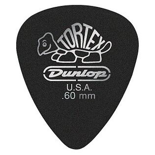 Dunlop Plectren Black Tortex 060 (12) (47186567)