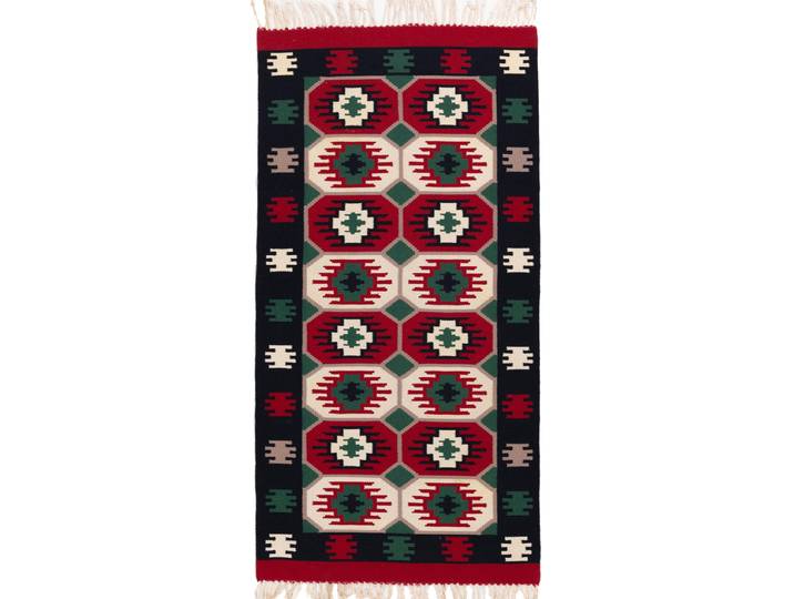 Kelim Teppich 89x178 Handgeknüpft Orientteppich Läufer Wolle