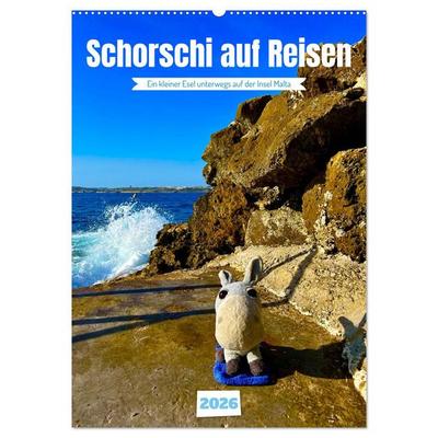 Schorschi auf Reisen ein kleiner Esel unterwegs auf der Insel Malta (Wandkalender 2026 DIN A2 hoch), CALVENDO Monatskalender