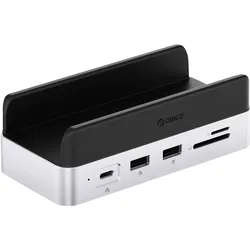 Orico USB-C Dockingstation Passend für Marke Dockingstations Apple MacBook Power (ORICO-VS10) (USB-C, 7 Ports), Dockingstation + USB Hub, Silber, Schwarz