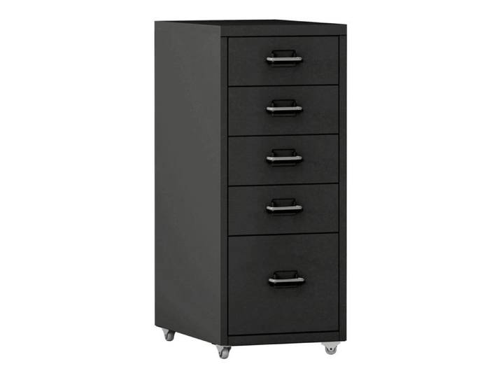Caisson de bureau - HELLOSHOP26 - 5 tiroirs - Noir - Métal - À roulettes