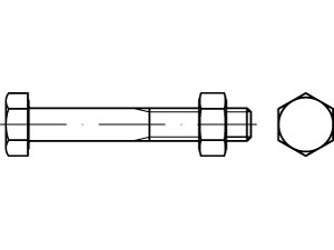 REYHER 89601 4.8 CE galvanisch verzinkt Baubolzen mit CE n. EN 14592 mit Sechskantmutter 896010410401201