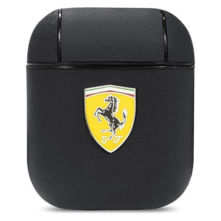 Ferrari FESA2LEBK AirPods cover czarny/black On Track Leather (Ladecase Hülle) (FER000528-0)