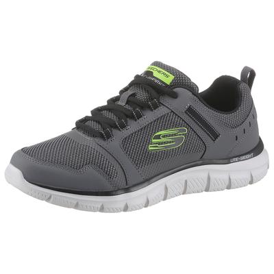 Sneaker SKECHERS "TRACK-KNOCKHILL", Herren, Gr. 41, Textil, grau (grau, schwarz), Leder, Textil, Schuhe Sneaker, mit gepolsterter Innensohle, Freizeitschuh, Halbschuh, Schnürschuh