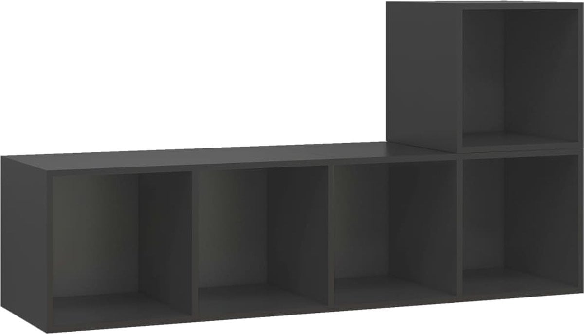 Maison Exclusive 2-delige Tv-meubelset in grijs spaanplaat