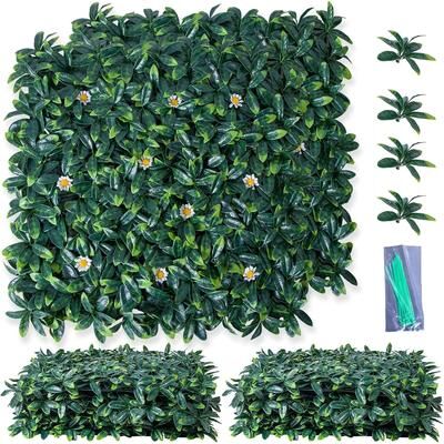 YUN "20x20"" Artificial Grass Wall Panel, UV Protected Faux Boxwood Privacy Screen for Indoor Outdoor Decor - green"