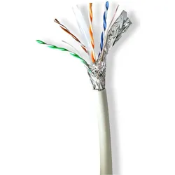 Nedis Netzwerk-Kabel Rollen CAT6a Solid S/FTP Kupfer 100.0 m Innenbereich Rund LSZH (S/FTP, CAT6a, 100 m), Netzwerkkabel