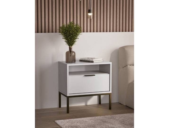 Raumhirsch Furniture Nachttisch Austin 50x40x45 cm (Einzelmöbel, Nachttisch mit 1 Schublade und offenem Ablagefach), modernes Design, elegant & funktional, hochwertige Verarbeitung