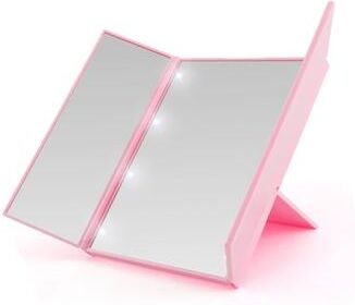 Fusion Finds Travel Makeup Mirror With LED Lights Compact Folding Vanity Mirror For Purse & Travel pink