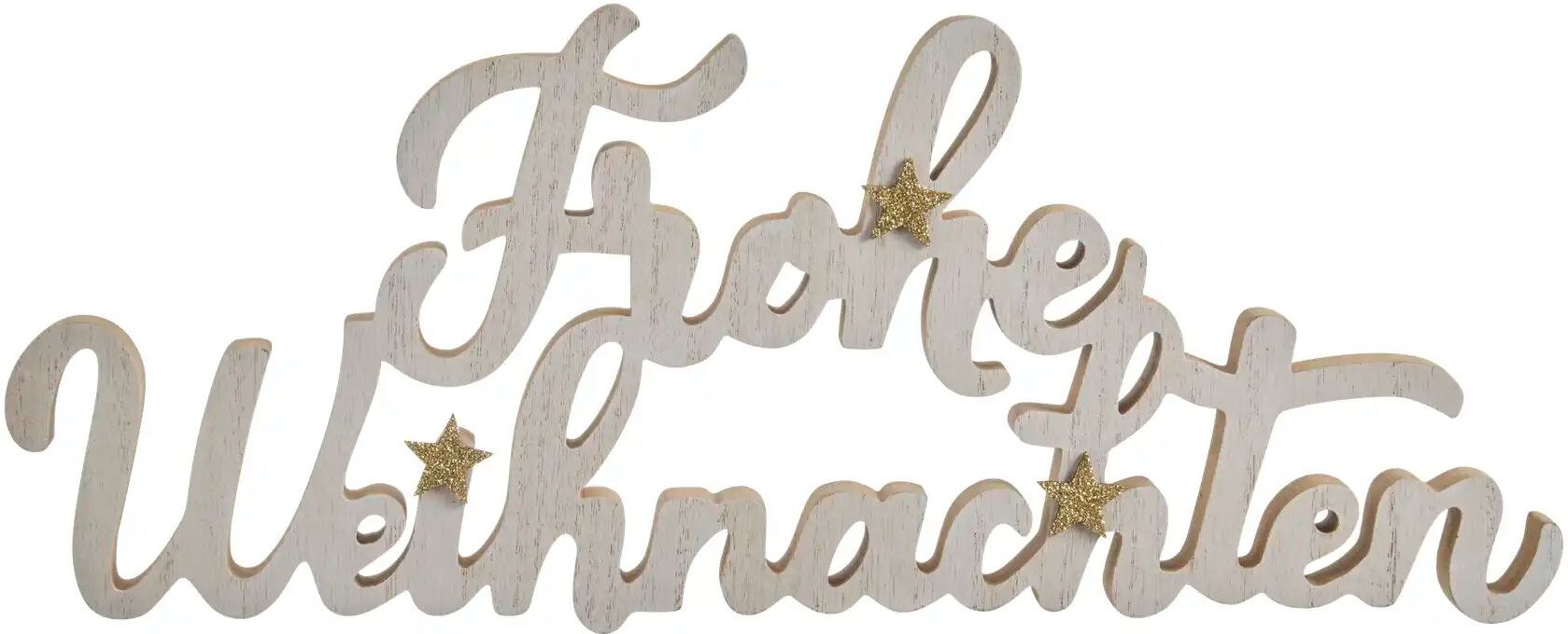 HOME STORY Schriftzug Frohe Weihnachten   ¦ holzfarben ¦ MDF ¦ Maße (cm): B: 14