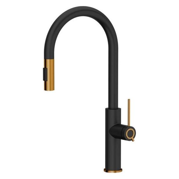 Q Company Jennifer Q Line Slim SteelQ Küchenmischer stehend schwarz mit kupferfarbenen Elementen (84818011) (84818011)