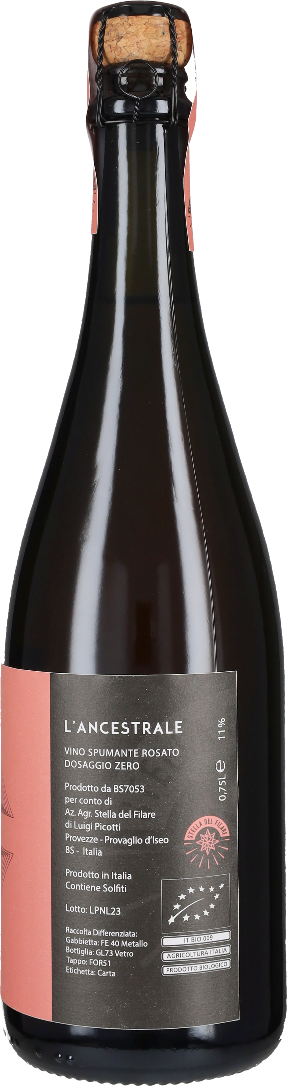 Schaumwein Rosé Brut Nature 'Ancestrale' Stella del Filare 2023