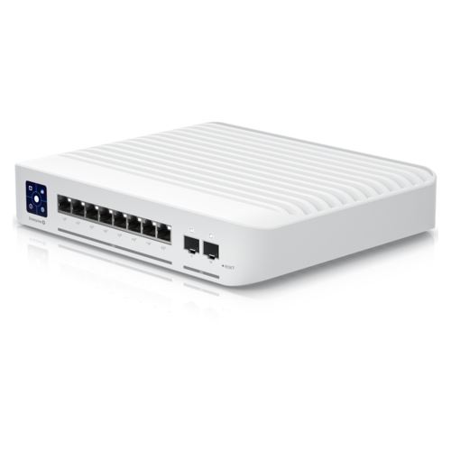 Ubiquiti Switch UniFi 8xRJ45 2,5G/2xSFP+ 10G Managed PoE+ Wall-Mountable, 1,3" Touchscreen, 120W PoE