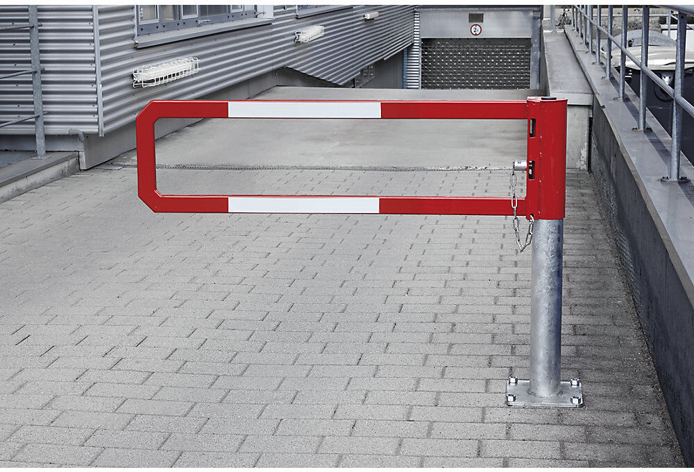 Drehbare Wegesperre, rot, lichte Weite 2 m Mannus