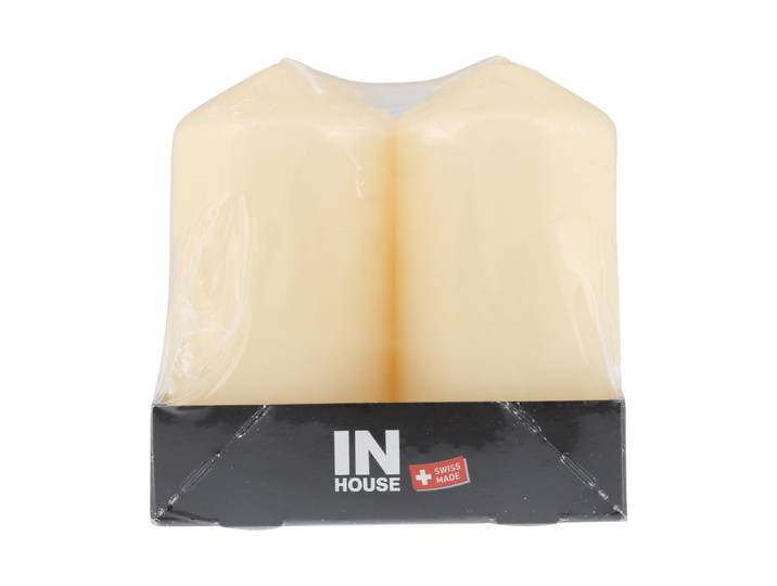 Inhouse Zylinder-Kerzen ecru 5 x 10cm 4 Stück