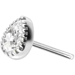 14 Karat Gold Aufsatz mit Titan Push Pin MOISSANIT-TROPFEN