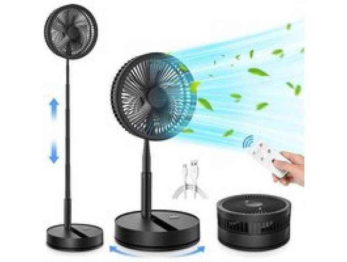Ventilateur portable pliable 7200 mAh avec télécommande USB rafraîchisseur dair silencieux rechargeable sans fil sur pi