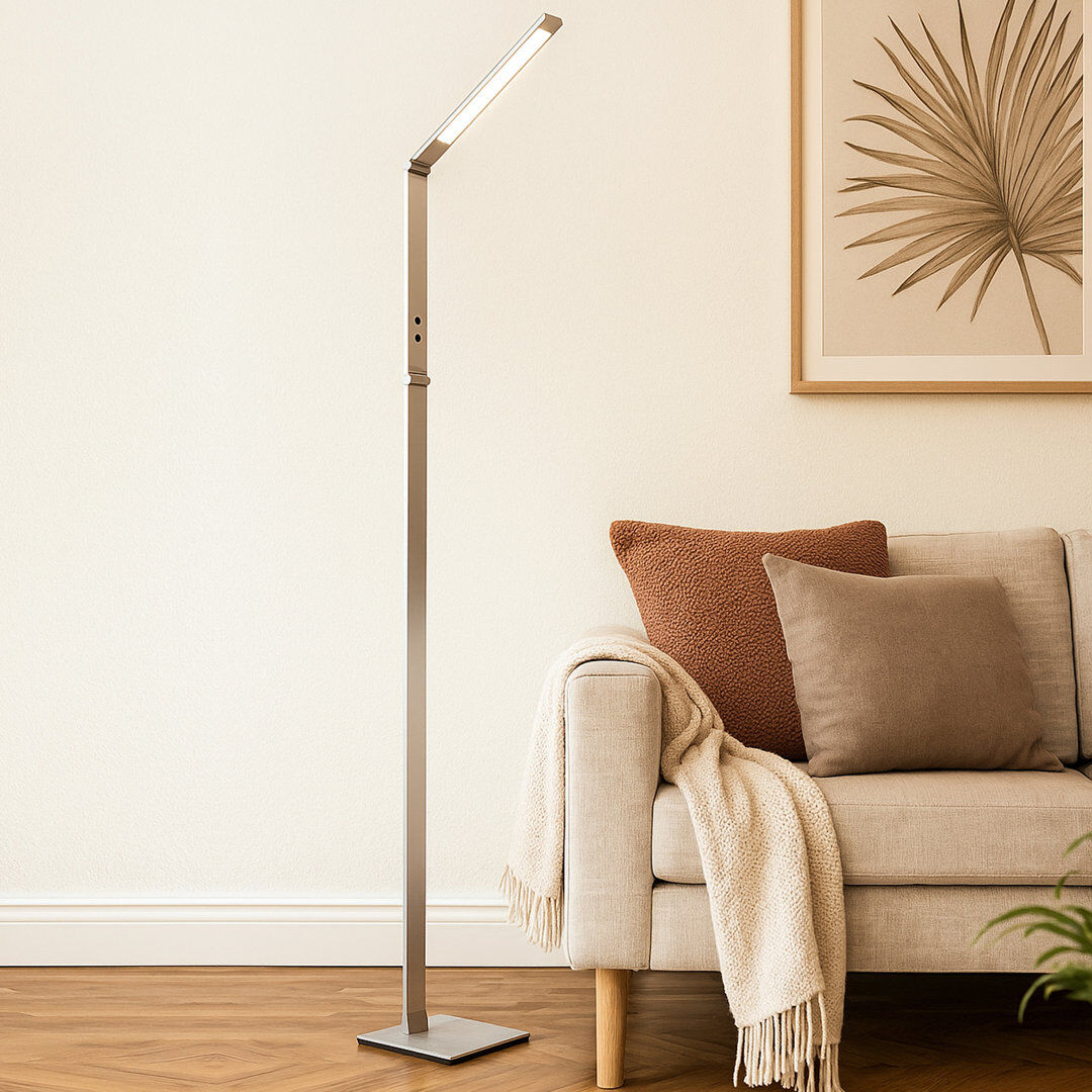 17 Stories Aicke 130cm LED Task Floor Lamp Grey 130cm H X 17cm W X 24cm D