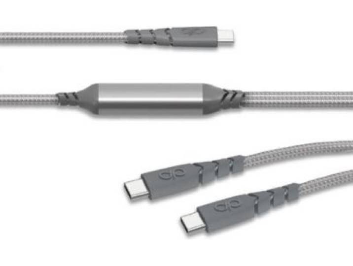 Force Power - Câble Usb 100w Usb-C/ 2 Usb-C 2m Gris Renforcé