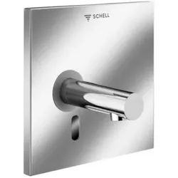 Schell Linus Fertigmontageset 019412899 Frontplatte Edelstahl, mit 170 mm Auslauf, Infrarot-Sensor-Elektronik, Kaltwasser, Netzbetrieb