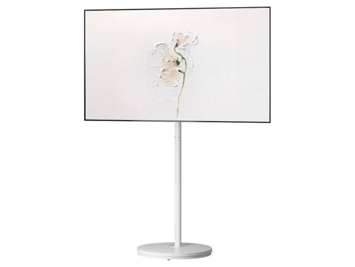Vfs8dQ5kt Medieneinheit Mobiler TV-Bodenständer for 24-48 Zoll, Universal-TV-Ständer, höhenverstellbar, trägt 44 Pfund, Rollständer mit Rädern(Weiß)