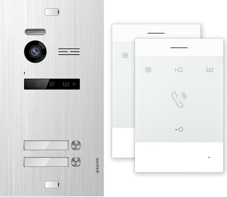 Balter EVO Silber Video Türsprechanlage EVO-TALK 2-Draht BUS Komplettsystem für 2 Teilnehmer