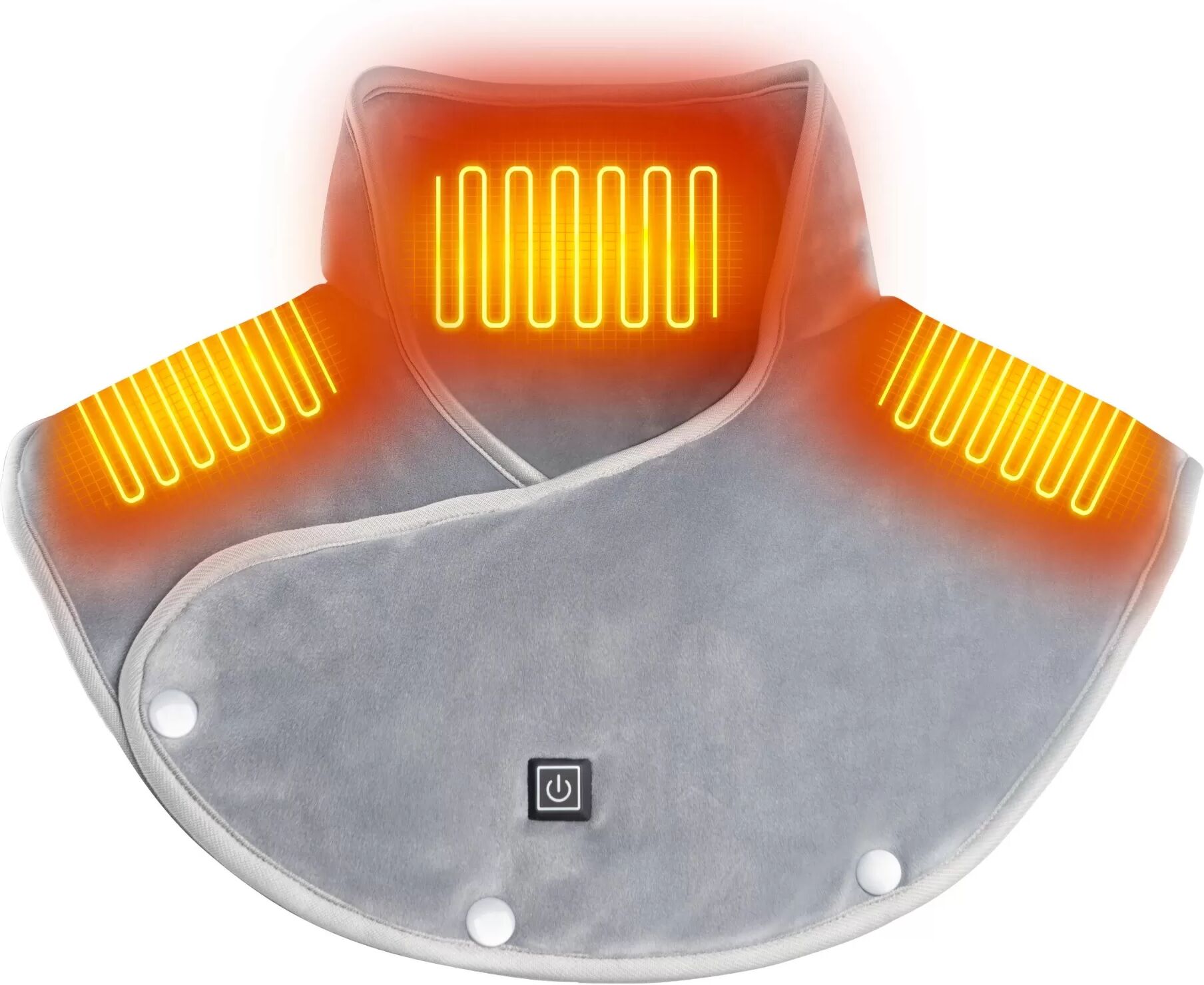 INF Écharpe et Châle Chauffants Rechargeables - Enveloppement Chauffant Électrique 3 Zones Gris